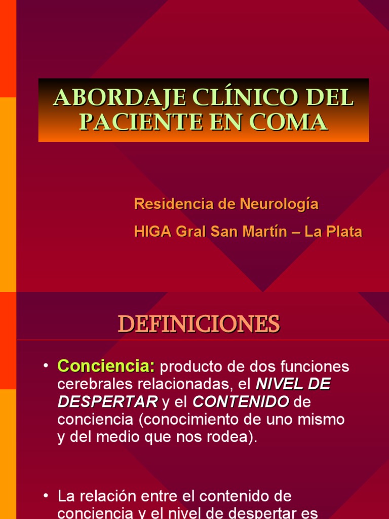 Abordaje Clínico del Coma y Descerebración | PDF | Coma | Cerebro