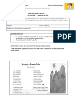 PROCESO EVALUATIVO Lenguaje 6° Año