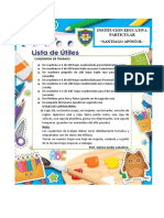 Lista de Utiles Del Tercer Grado de Primaria 2022