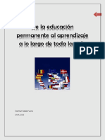 De La Educación Permanente Al Aprendizaje Permanente A Lo Largo de Toda La Vida