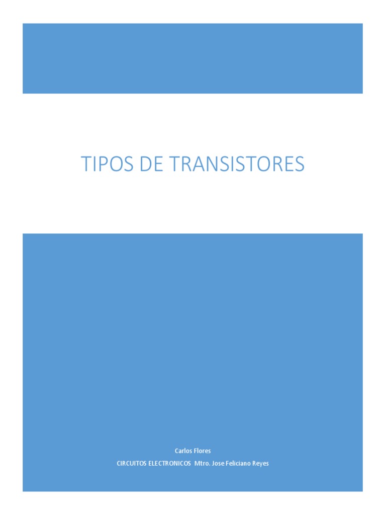 Tipos de Transistores PDF Transistor Transistor de unión bipolar