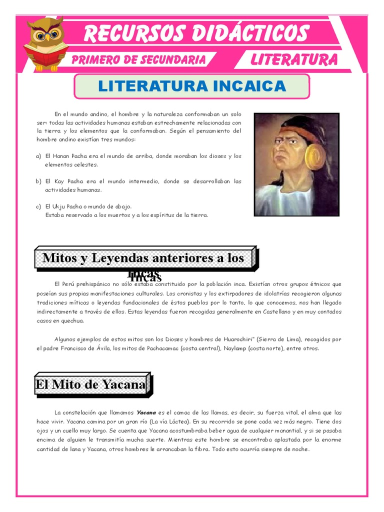 Mitos y leyendas de la literatura incaica | PDF | Imperio Inca