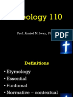 Theology 110: Prof. Arniel M. Iway, PH.D