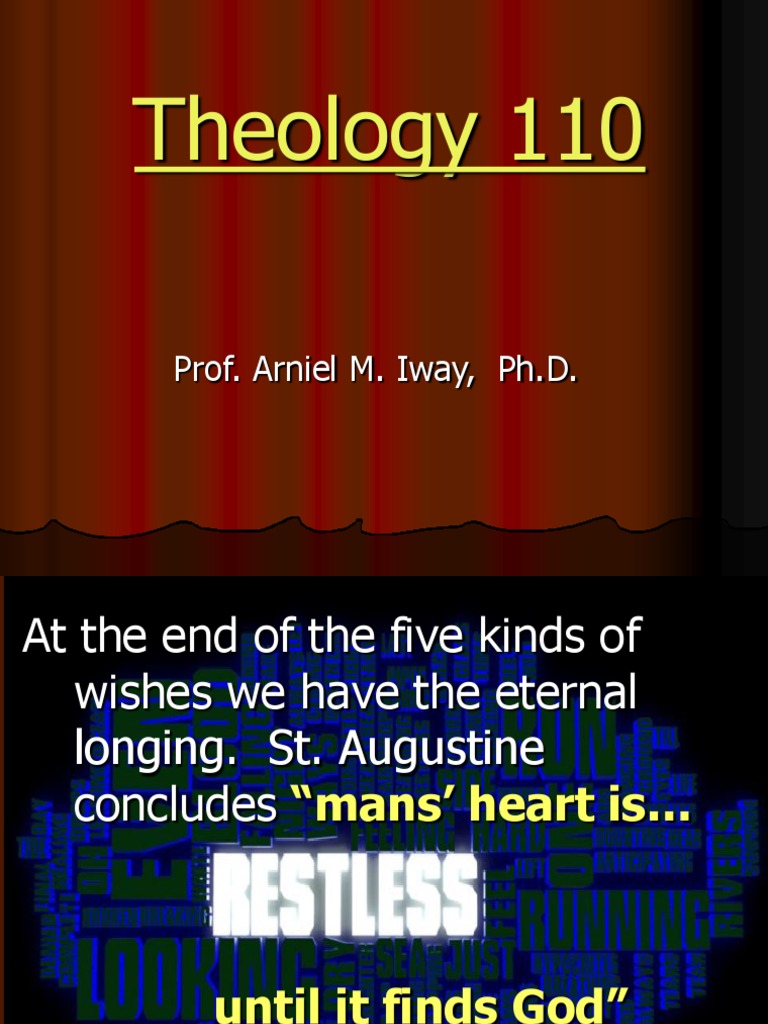 Theology 110 Prof. Arniel M. Iway, PH.D PDF Sacred Religious