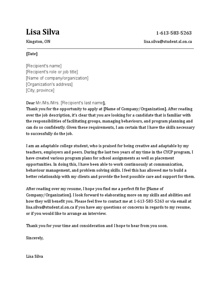 general cover letter pdf