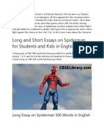 Long and Short Essays On Spiderman For Students and Kids in English