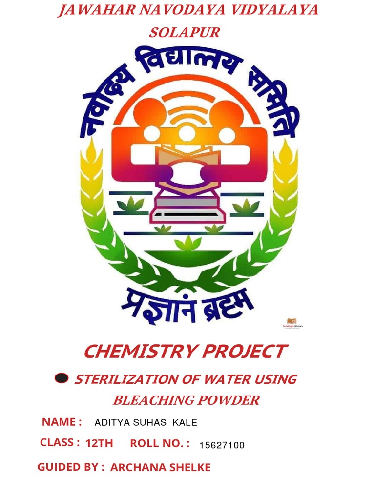 Chemistry Project Sterilization of Water Using Bleaching Powder PDF