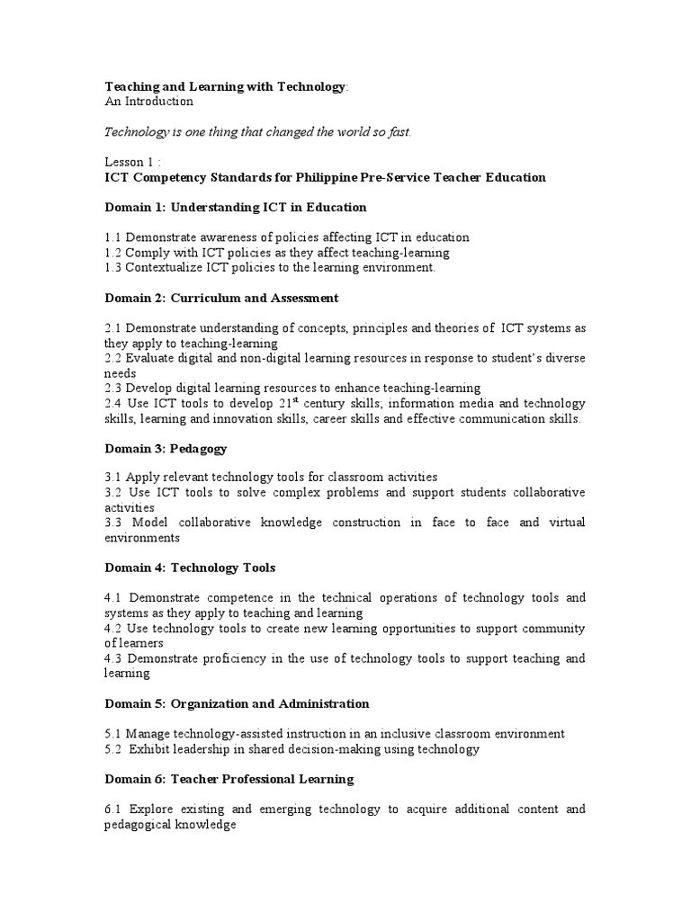TLEAR1 - Technology For Teaching and Learning 1 | PDF | Educational ...