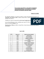 JHRCA - Group Discussion & Personal Interview Schedule