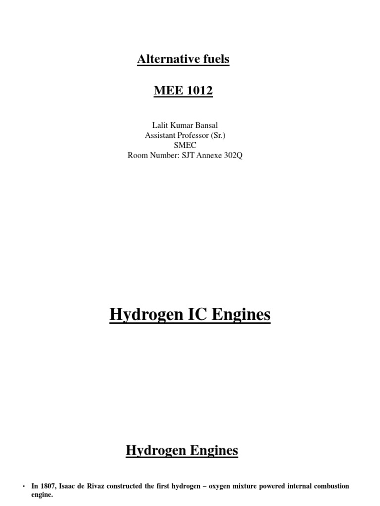 Hydrogen Internal Combustion Engines | PDF | Internal Combustion Engine ...