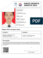 Kartu Peserta SNMPTN 2022: 4220057948 Arya Maulana Sidiq 0036571390 Sman 1 Cisarua Kab. Bandung Barat Prov. Jawa Barat
