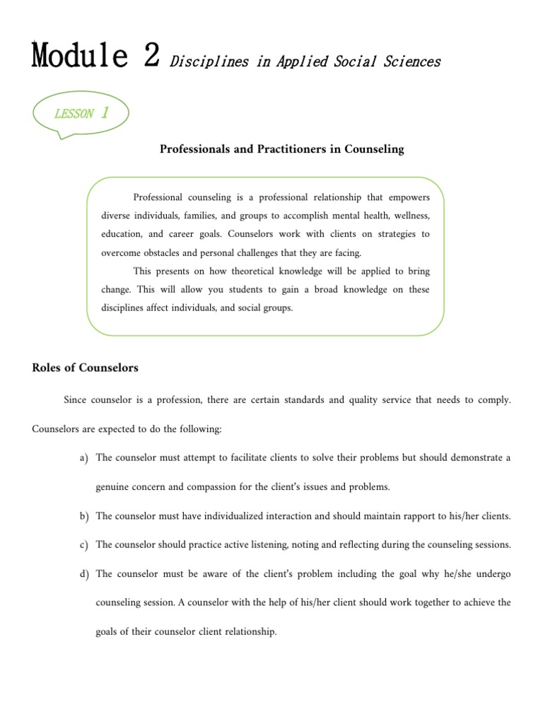 Module 2 Disciplines in Applied Social Sciences | PDF | School ...