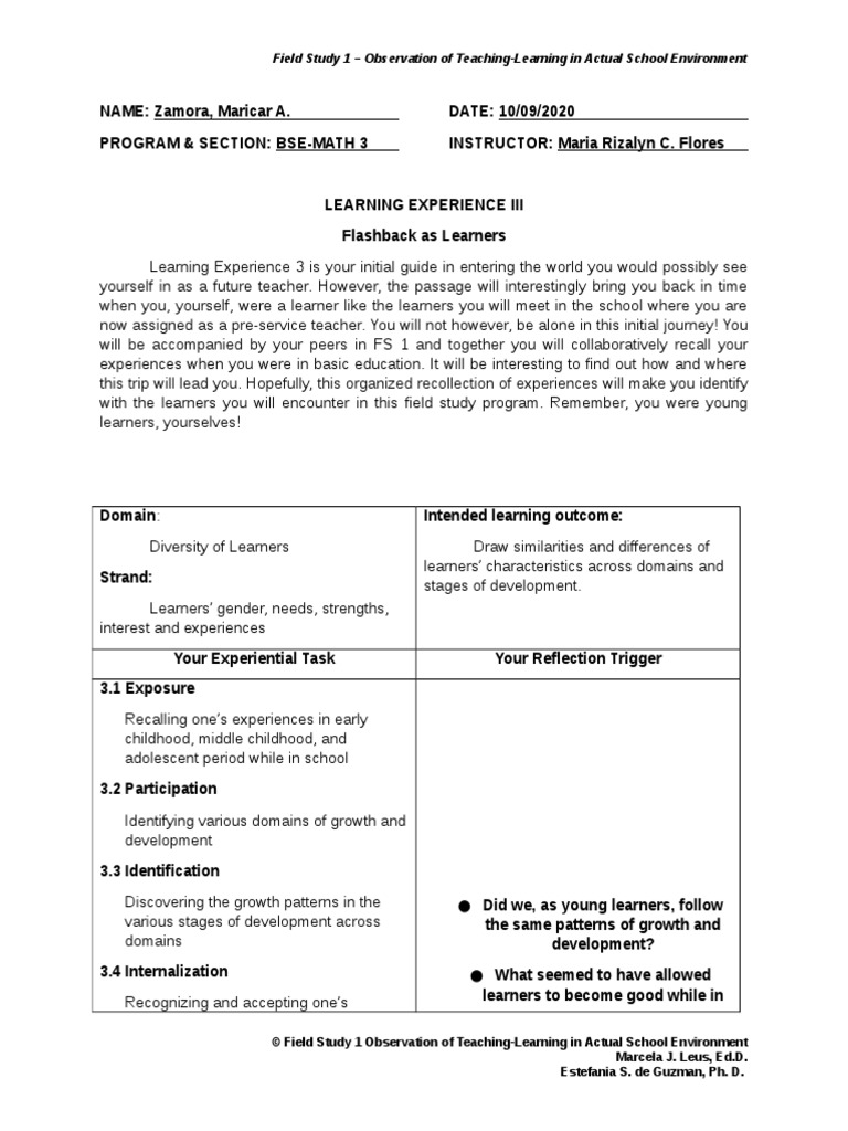 A Detailed Lesson Plan | PDF | Learning | Adolescence