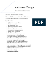 Transformer Design: Specification of Core and Frame