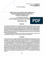 Influence of Ageing Treatment On Work Hardening Behaviour of A Ni-Base Superalloy