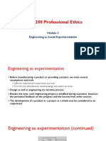 HUT 200 Professional Ethics: Engineering As Social Experimentation