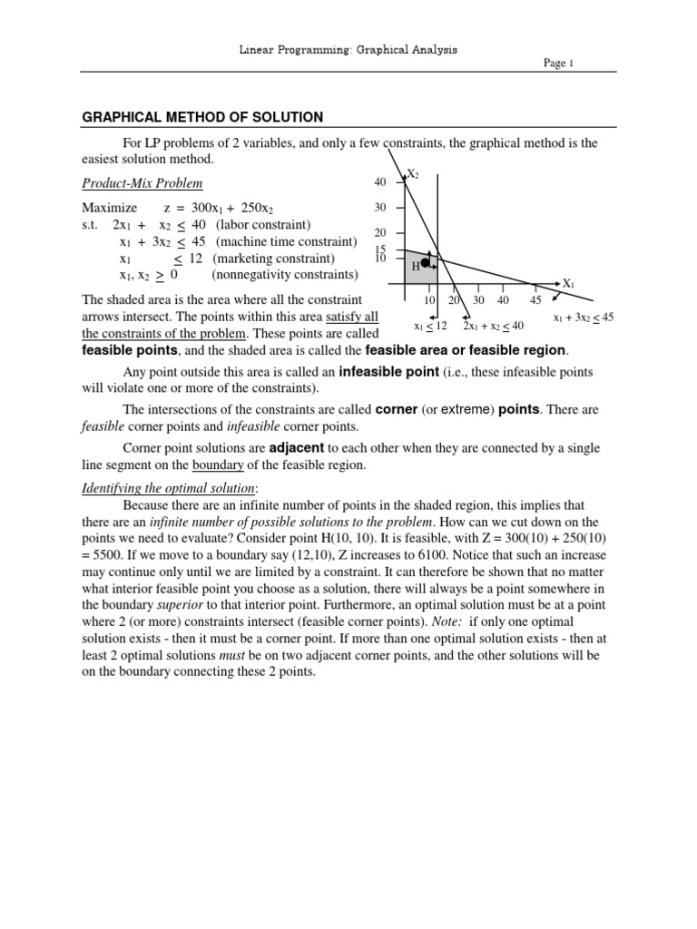 Graphical Method of Solution: Product-Mix Problem | PDF | Linear ...