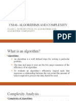 Class 1-Introduction To Algorithms and Algorithm Complexity