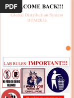 Global Distribution System DTM2033: Welcome Back!!!