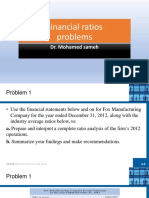 Financial Ratios Problems: Dr. Mohamed Sameh