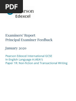 Examiners' Report Principal Examiner Feedback January 2020