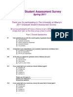 Graduate Student Assessment Survey: Spring 2011