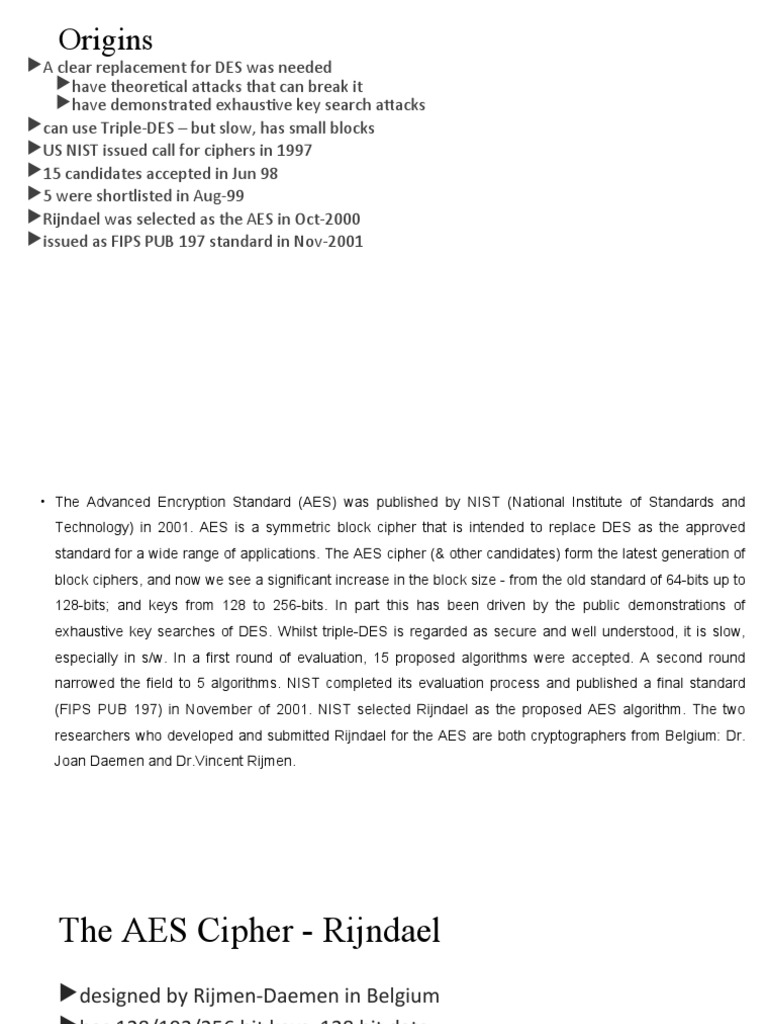 AES Encryption Standard Overview | PDF | Public Key Cryptography ...