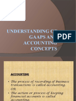 Understanding of GAAPs and Accounting Concepts