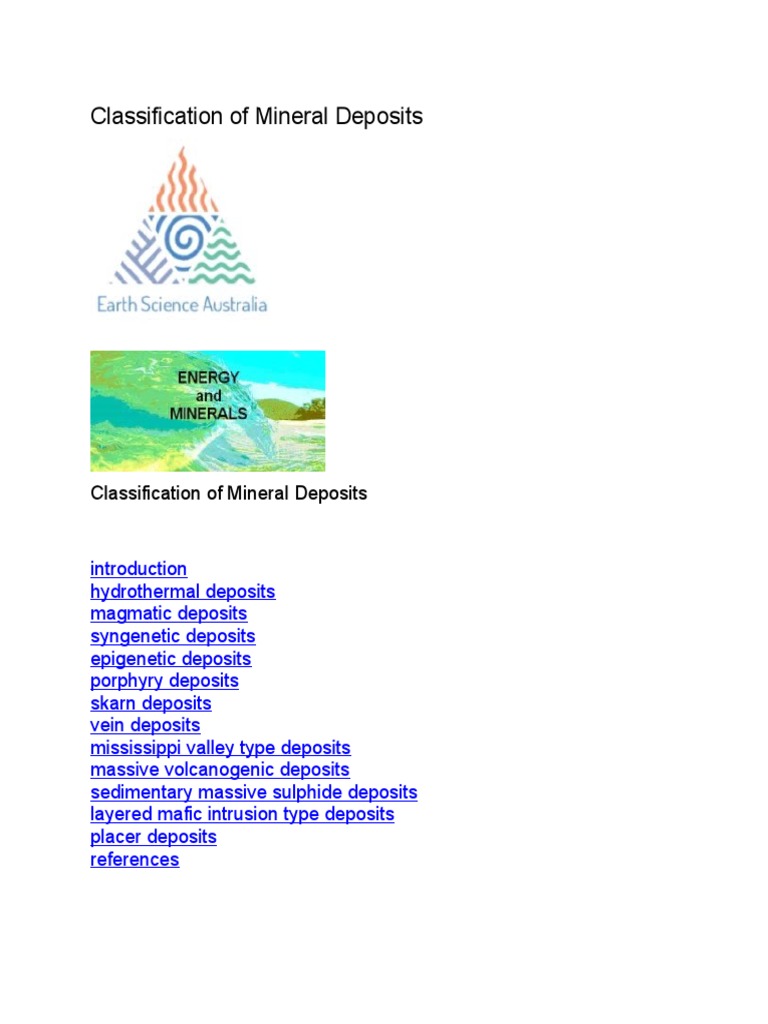 Classification of Ores | PDF | Rock (Geology) | Igneous Rock