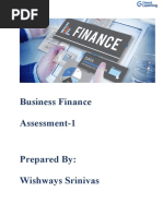 Wishways Assessment - 1 - Business Finance