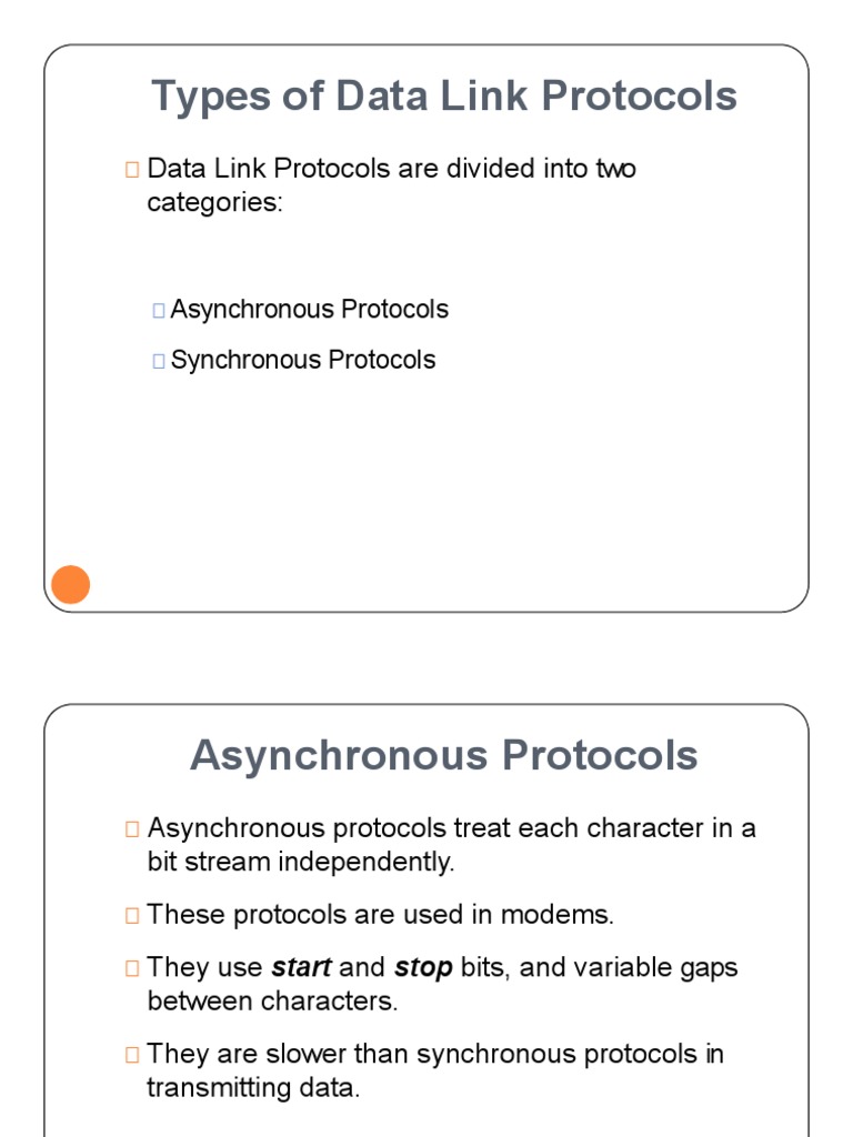 Synchronous - Asynchronous Protocols - Chacacter and Bit Oriented ...