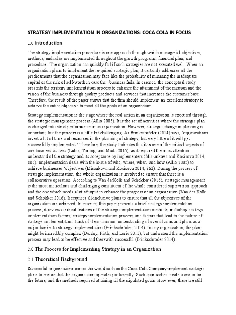 Coca-Cola's Strategy Implementation Insights | PDF | Strategic ...