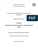 Tarea VI - Cálculos de Constante Cinética y Tiempos de Vida Media