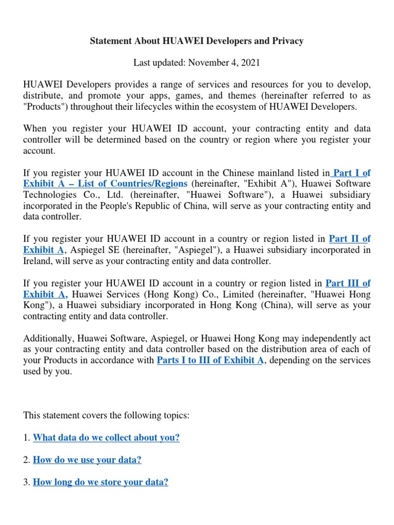 Aspiegel Ltd Privacy Statement for Developers | PDF | Identity Document ...