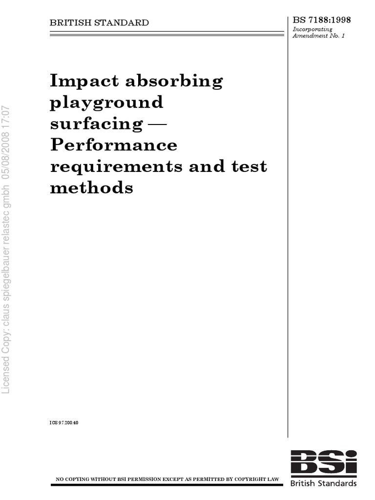 Impact Absorbing Playground Surfacing Performance Requirements and Test Methods PDF Wear