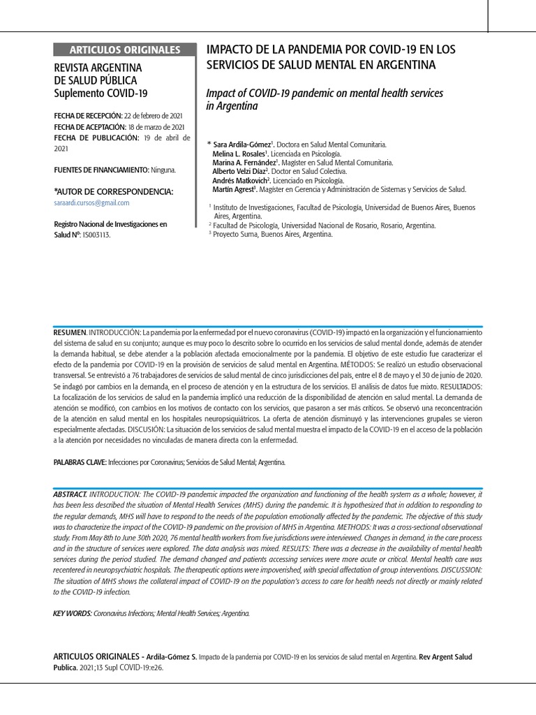Impacto de La Pandemia en Los Servicios de SM en Argentina | PDF ...