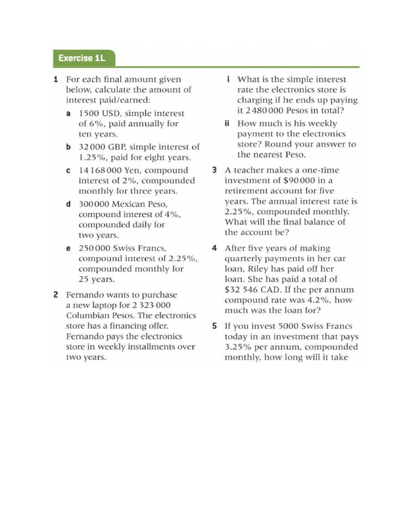 Finanicial Maths Questions | PDF