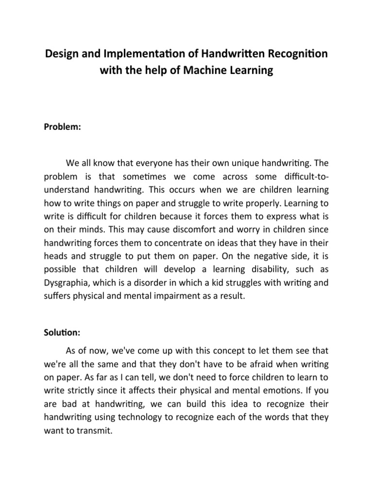 Design and Implementation of Handwritten Recognition With The Help of ...