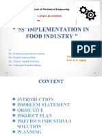 " '5S' Implementation in Food Industry ": Department of Mechanical Engineering