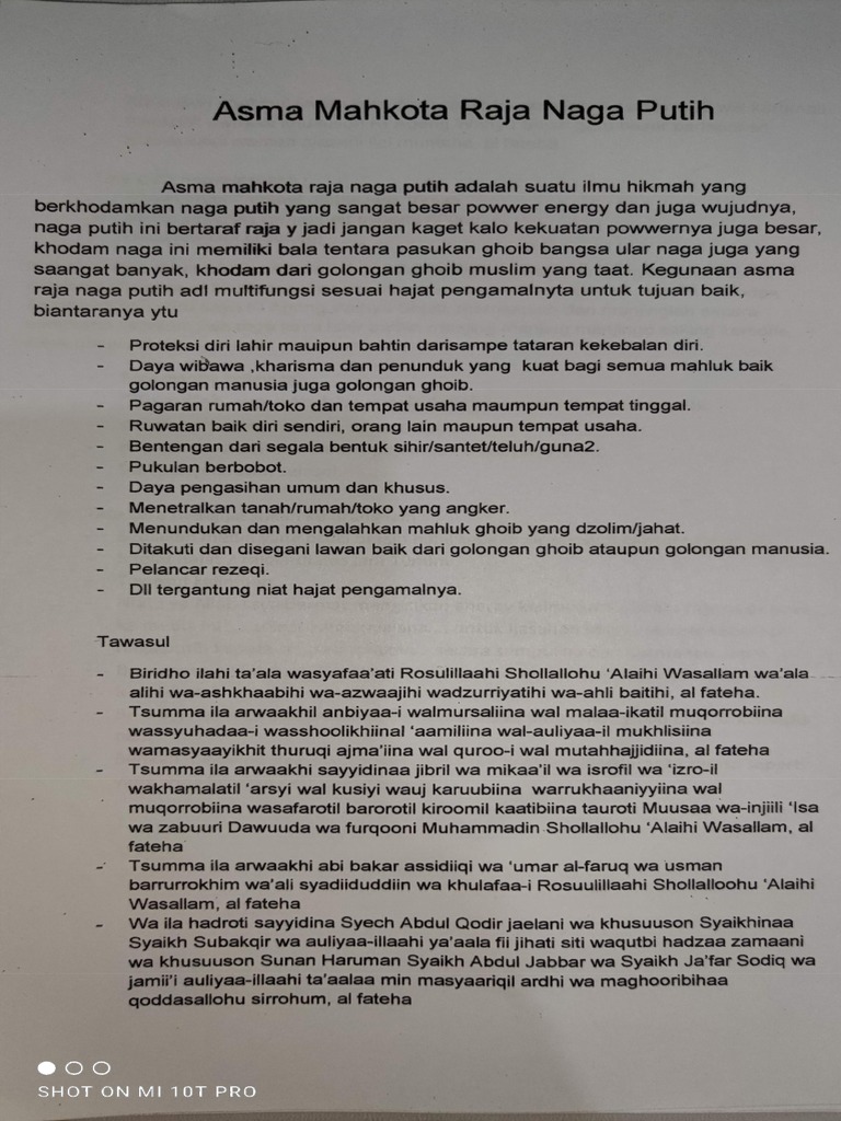 Asma Mahkota Raja Naga Putih | PDF