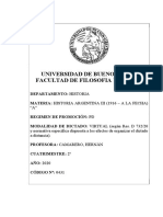 0431 - Programa Historia Argentina III (1916-Hasta La Fecha) A - Camarero - 2c 2020