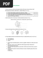 Test IV. Tkanki I Organy Roslinne Test Z Widoczna Punktacja | PDF