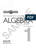 SAMPLE Integrated Maths Algebra Secondary 1