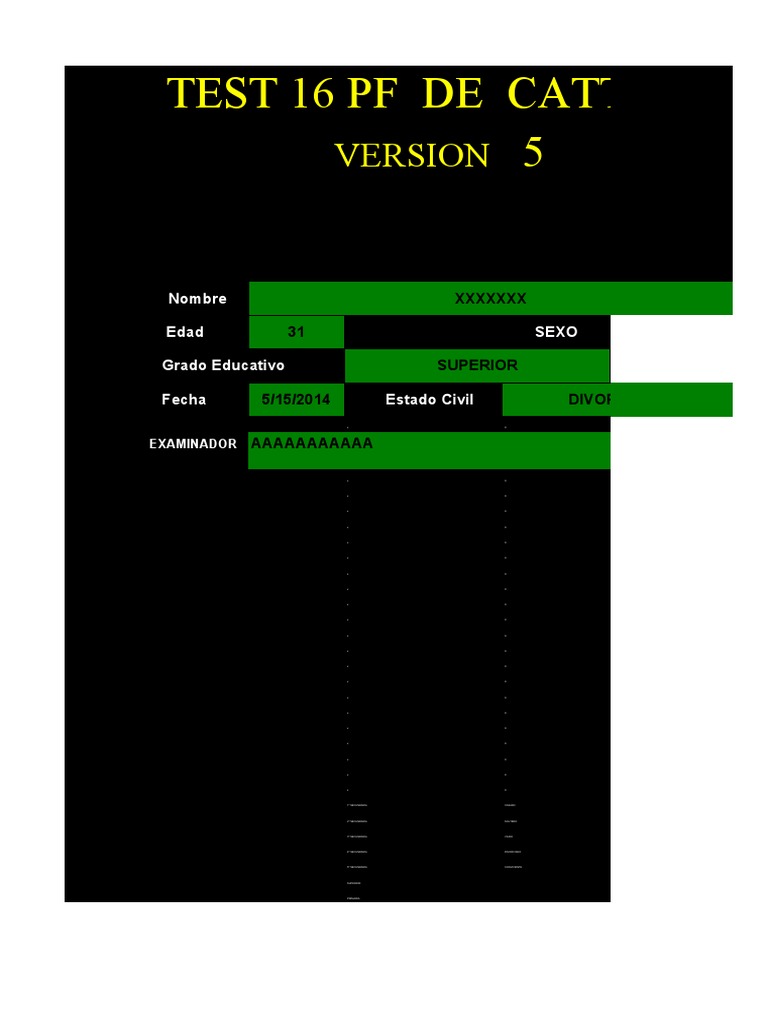 Resultados Digitalizados Test 16 FP | PDF | Caballos