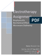 Electrotherapy Assignment: Biophysical & Biochemical Effects of Microwave Diathermy