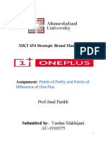 MKT654 Strategic Brand Management of OnePlus