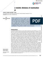 Regulation of The Meiotic Divisions of Mammalian Oocytes and Eggs