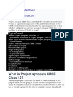 What Is Project Synopsis CBSE Class 12?: Topics Covered