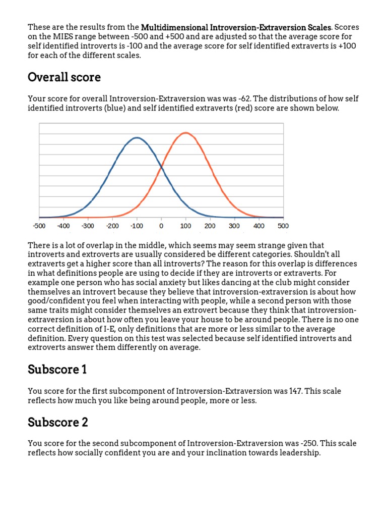 Multidimensional Introversion-Extraversion Scales | PDF
