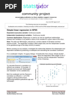 Community Project: Simple Linear Regression in SPSS